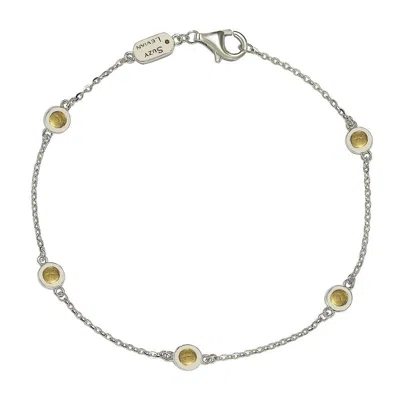 Suzy Levian Yellow Sapphire 1 Cttw Sterling Silver Station Bracelet