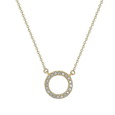 Shop Suzy Levian 14k Yellow Gold 0.25 Ctw Diamond Circle Necklace