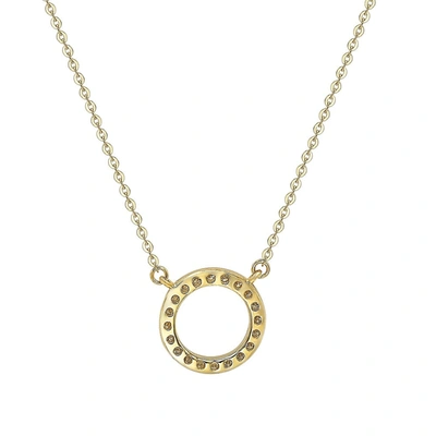Shop Suzy Levian 14k Yellow Gold 0.25 Ctw Diamond Circle Necklace