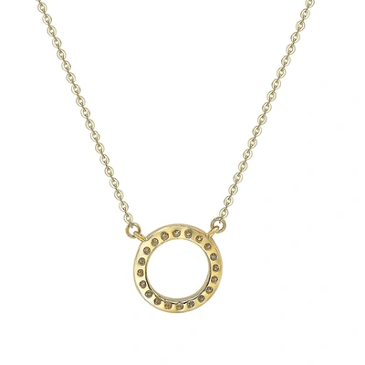 Suzy Levian 14k 0.25 Ct. Tw. Diamond Circle Necklace In Yellow