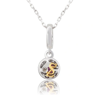 Suzy Levian Sterling Silver Pink Sapphire And Diamond Accent Pendant Necklace