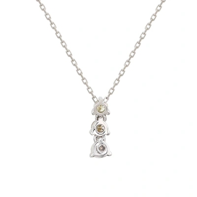 Shop Suzy Levian 14k White Gold 0.33 Ct. Tw. Diamond Graduating Drop Necklace
