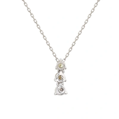 Suzy Levian 14k 0.33 Ct. Tw. Diamond 3-sone Graduating Pendant Necklace In White