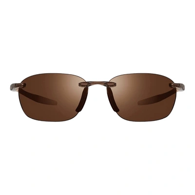 Shop Revo Men's Descend Fold Crystal Brown Polarized Sunglasses