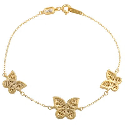 Suzy Levian Yellow Sterling Silver Cubic Zirconia Butterfly Bracelet