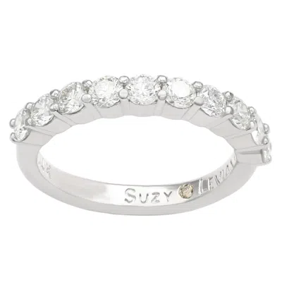 Suzy Levian 14k White Gold 1 Cttw Diamond Eternity Half Band