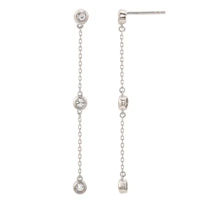 Suzy Levian 14k 0.80 Ct. Tw. Diamond Station Earrings In White