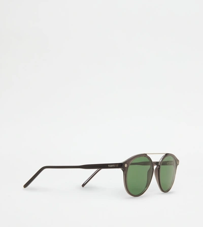 Shop Tod's Squared Sunglasses In Red
