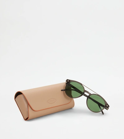 Shop Tod's Squared Sunglasses In Red