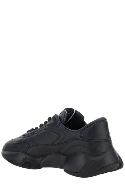 Shop Valentino Calf Leather Garavani Men's Sneakers In Black
