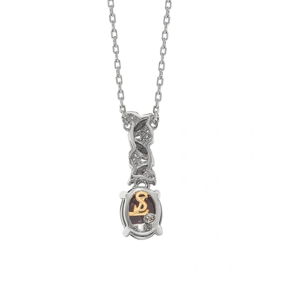 Suzy Levian Sterling Silver Purple Oval Cut And White Cubic Zirconia Necklace
