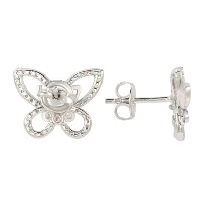 Suzy Levian Cubic Zirconia Butterfly Earrings In White