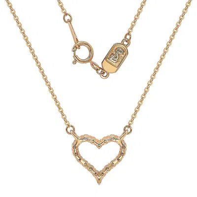 Suzy Levian 14k Rose Gold 0.25 Ctw Diamond Heart Necklace In Pink