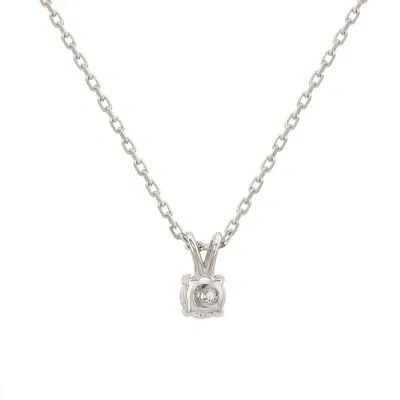 Suzy Levian 14k 0.26 Ct. Tw. Diamond Solitaire Split Bail Pendant Necklace In White
