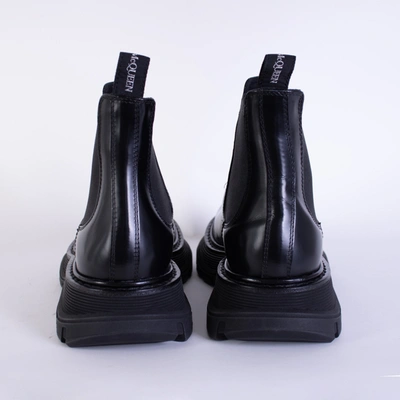 Shop Alexander Mcqueen Leather Chelsea Men's Boots In Black
