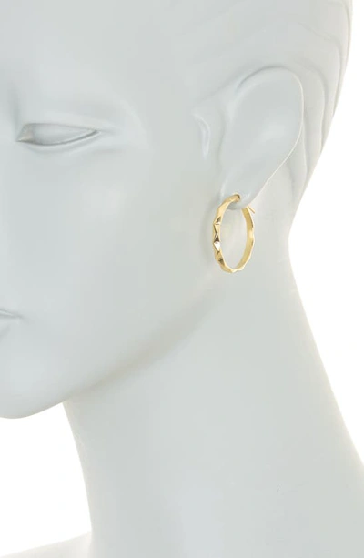 Shop Argento Vivo Sterling Silver Wavy Pyramid Hoop Earrings In Gold