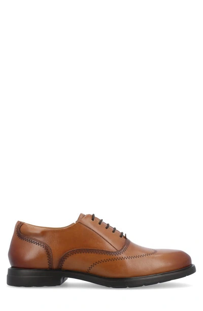 Thomas & Vine Hughes Wide Width Wingtip Oxford In Cognac
