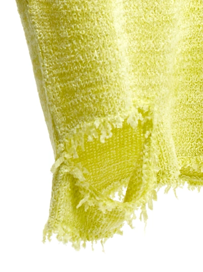 Shop Jil Sander Destroyed Chenille Vest Gilet Yellow