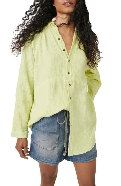 Shop Free People Summer Daydream Tunic Shirt In Key Lime Pie