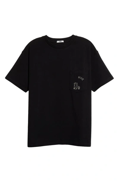 Shop Bode Squirrel Cotton Pocket T-shirt In Black