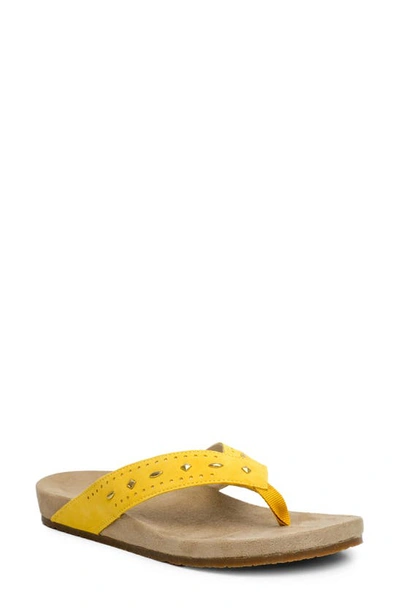 Shop Revitalign Kena Stud Flip Flop In Mineral Yellow