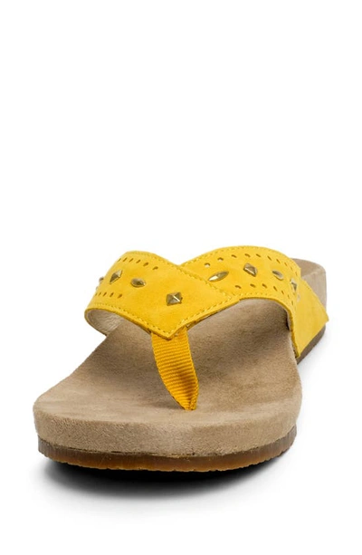 Shop Revitalign Kena Stud Flip Flop In Mineral Yellow