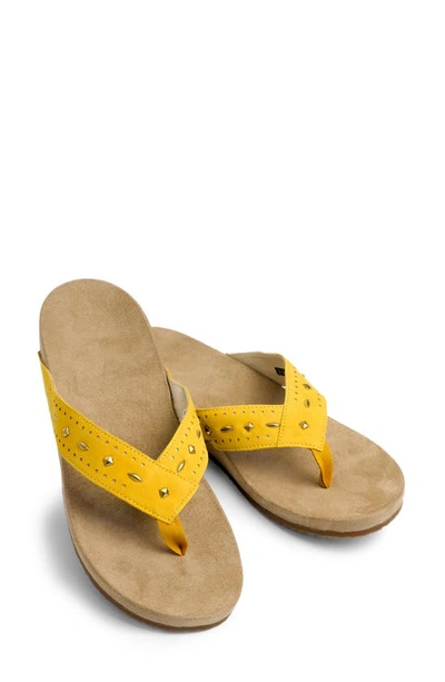 Shop Revitalign Kena Stud Flip Flop In Mineral Yellow