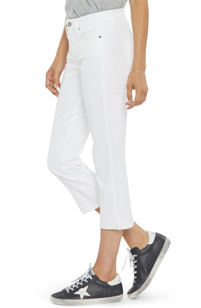 Shop Nydj Chloe Side Slit Crop Jeans In Optic White