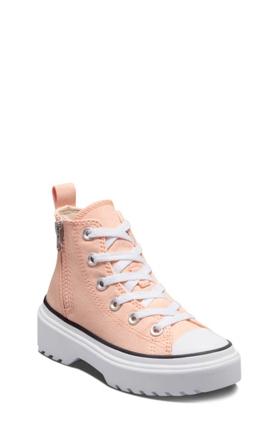 Shop Converse Kids' Chuck Taylor® All Star® Lugged High Top Sneaker In Cheeky Coral/ White/ Black