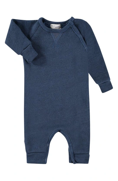 Shop Paigelauren Textured Fleece Romper In Navy