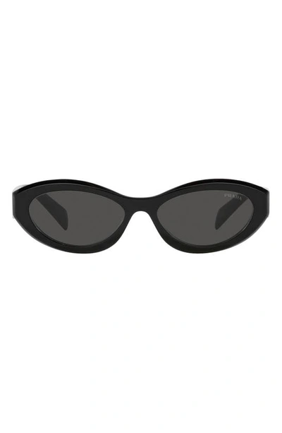 Prada Dark Grey Cat Eye Ladies Sunglasses Pr 26zs 16k08z 55 In Black