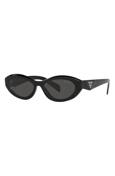 Prada Dark Grey Cat Eye Ladies Sunglasses Pr 26zs 16k08z 55 In Black