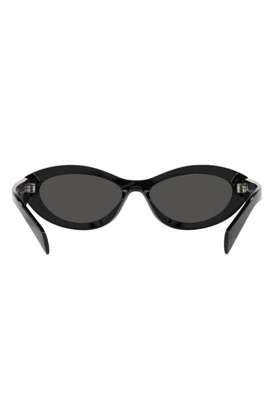 Prada Dark Grey Cat Eye Ladies Sunglasses Pr 26zs 16k08z 55 In Black