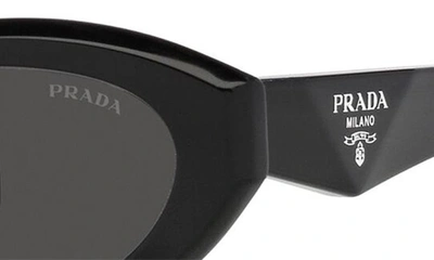 Prada Dark Grey Cat Eye Ladies Sunglasses Pr 26zs 16k08z 55 In Black