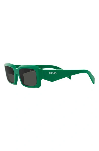 Shop Prada 55mm Irregular Sunglasses In Green/dark Grey