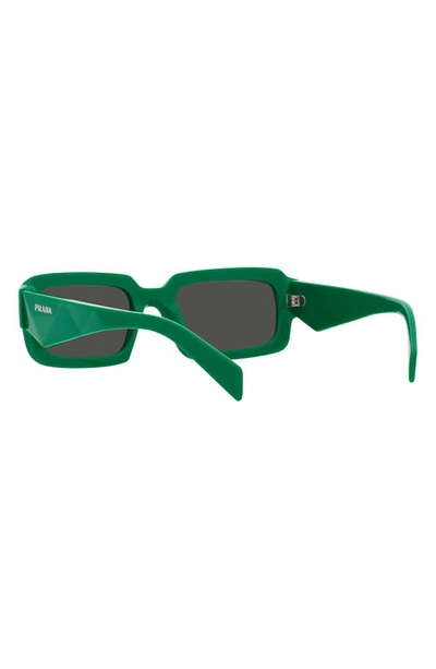Shop Prada 55mm Irregular Sunglasses In Green/dark Grey