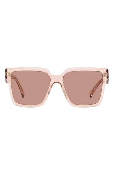 Shop Prada 56mm Square Sunglasses In Dark Violet