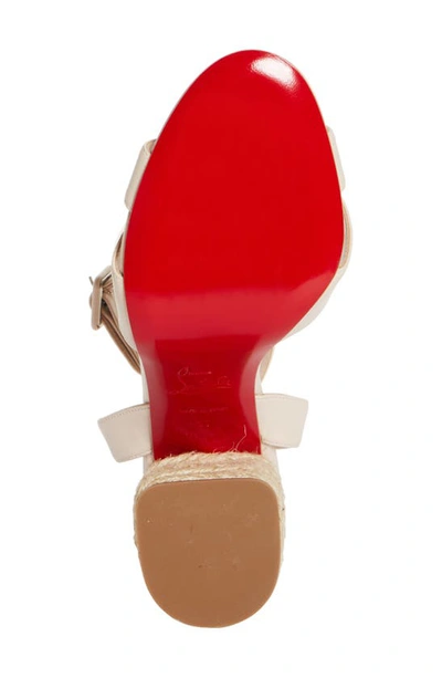 Shop Christian Louboutin Mariza Block Heel Sandal In Leche/ Natural