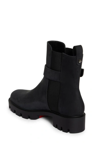 Shop Christian Louboutin Cl Logo Lug Sole Chelsea Boot In Black