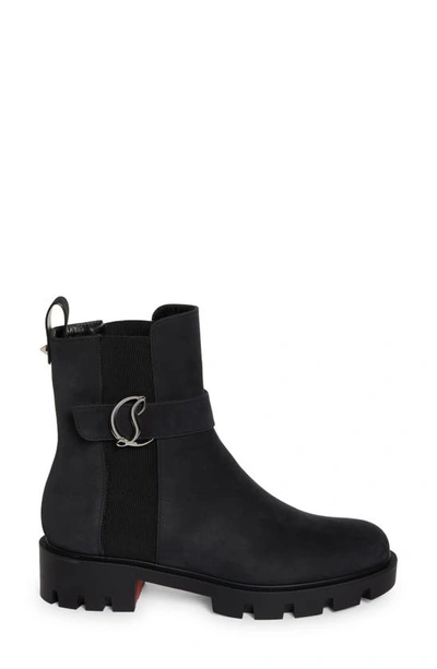 Shop Christian Louboutin Cl Logo Lug Sole Chelsea Boot In Black