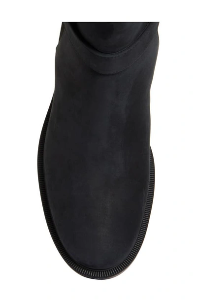 Christian Louboutin Suede Buckle Red Sole Chelsea Booties In Black