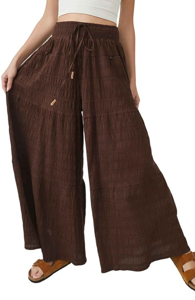Shop Free People Free-est In Paradise Wide Leg Pants In Chocolate