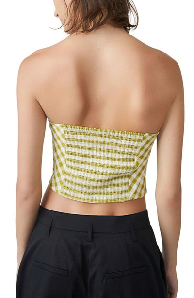 Shop Free People Leilani Gingham Cotton Tube Top In Green Gingham