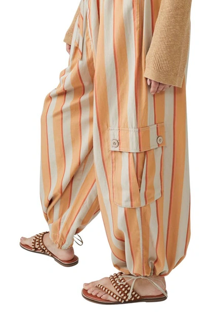 Shop Free People Palash Yarn-dyed Baggy Cargo Pants In Creamsicle Combo
