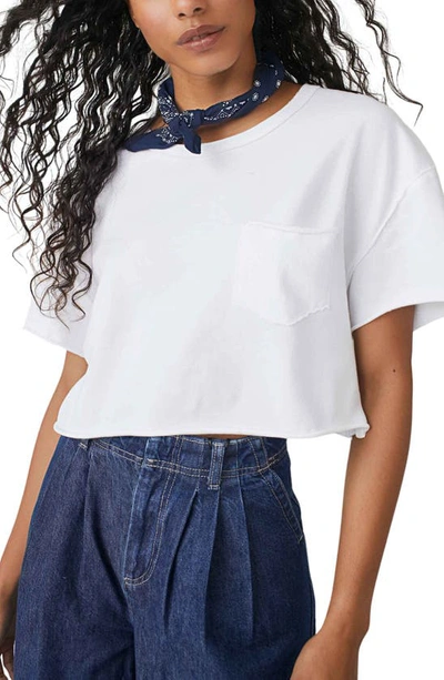 Shop Free People Fade Into You Crop T-shirt In Ivory