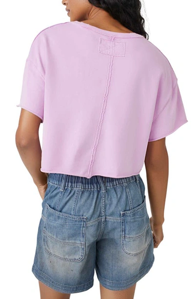 Shop Free People Fade Into You Crop T-shirt In Orchid Frost