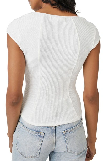 Shop Free People Boss Babe Mitered Rib Top In Optic White