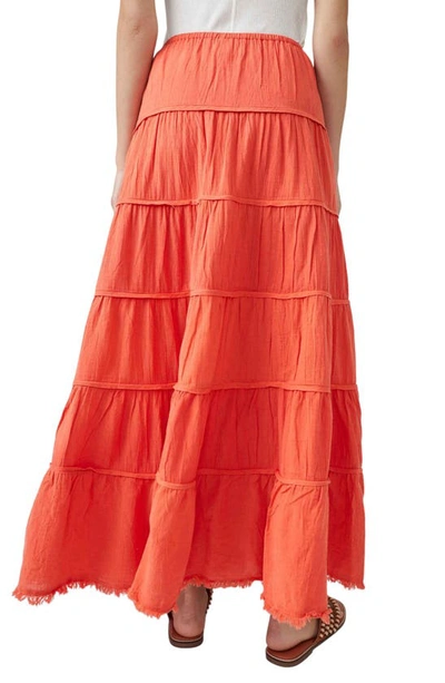 Shop Free People Free-est Simply Smitten Tiered Cotton Maxi Skirt In Zesty