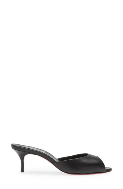 Christian Louboutin East Napa Kitten-heel Red Sole Mules In Black