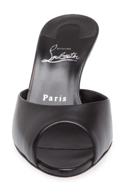 Christian Louboutin East Napa Kitten-heel Red Sole Mules In Black